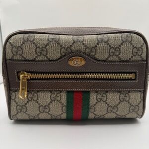 Authentic Gucci Ophidia GG Belt Bag Mini Beige Canvas/Leather